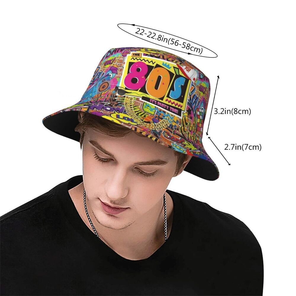 6880 Bucket Hat 80s Style Fisherman Hat Travel Beach Sun Hat Outdoor Cap - Picture 5 of 8
